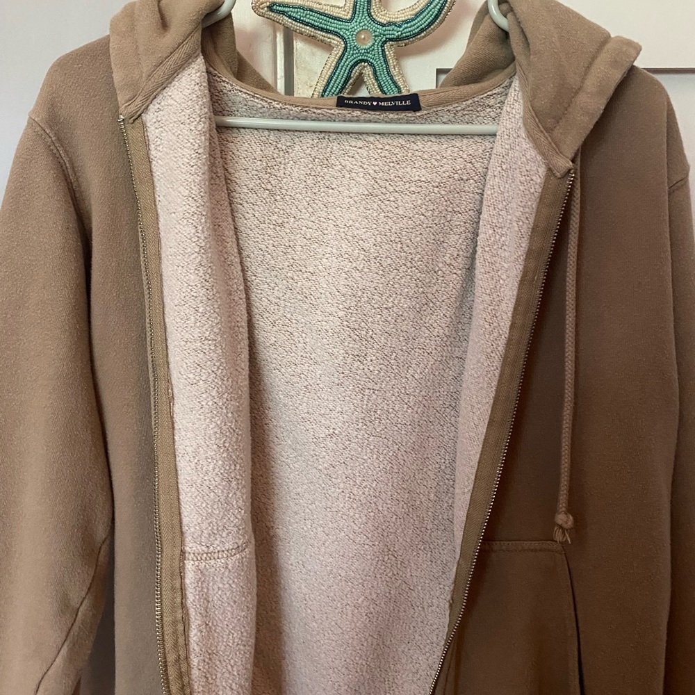 Tan Brandy Melville Zip Up